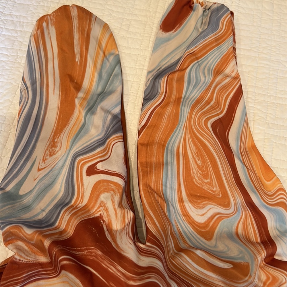 Zara Marble-Print One-Piece Swimsuit in Brown, Blue & Cream - Picture 10 of 10